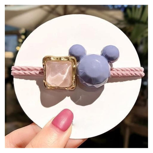 Mickey rubber band (5-pc set) | Girls Elastic Hair Ties Ropes Bands Ponytail Holder for Women Hair Band Cartoon Hair Accessories Headdress