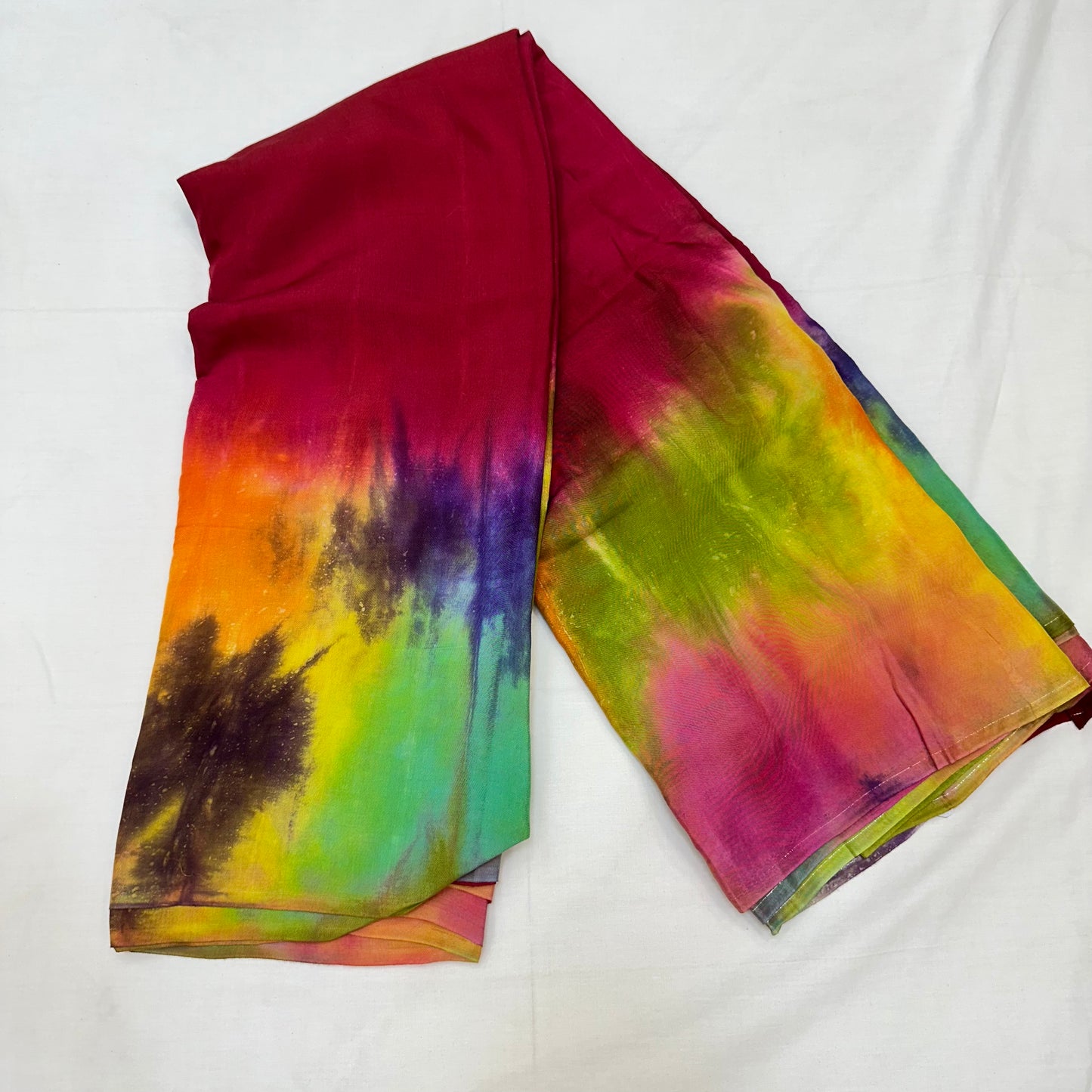 Fancy Soft Silk Saree - Multi color