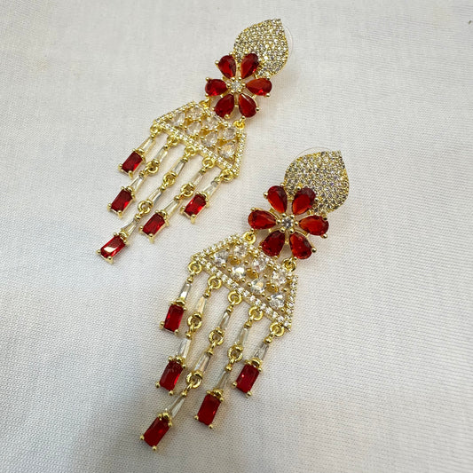Stylish designer/Party Earrings - Red