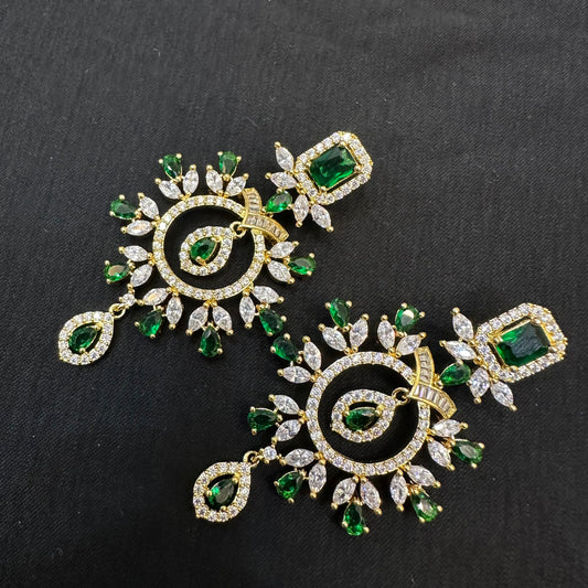 Stylish designer/Party Earrings - Green