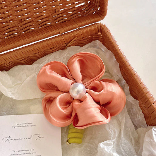 Flower Shaped Telephone Cable Scrunchies Elastic Hair Rope Hair Rope Casual Spring Elastic Hair Scrunchie Girls Braids