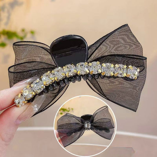 Rhinestone flash zirconium grab clip - Black