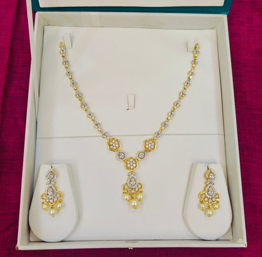 Diamond look statement Designer Necklace set