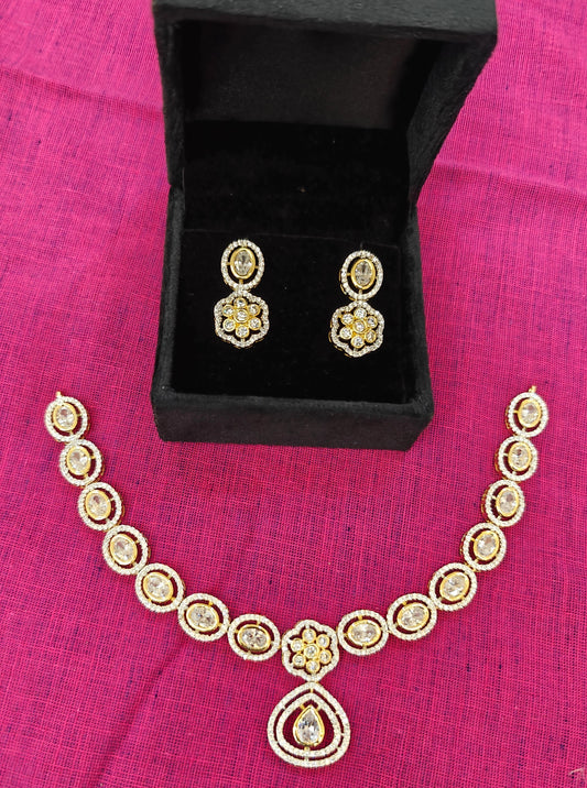 Diamond look statement Designer Necklace set