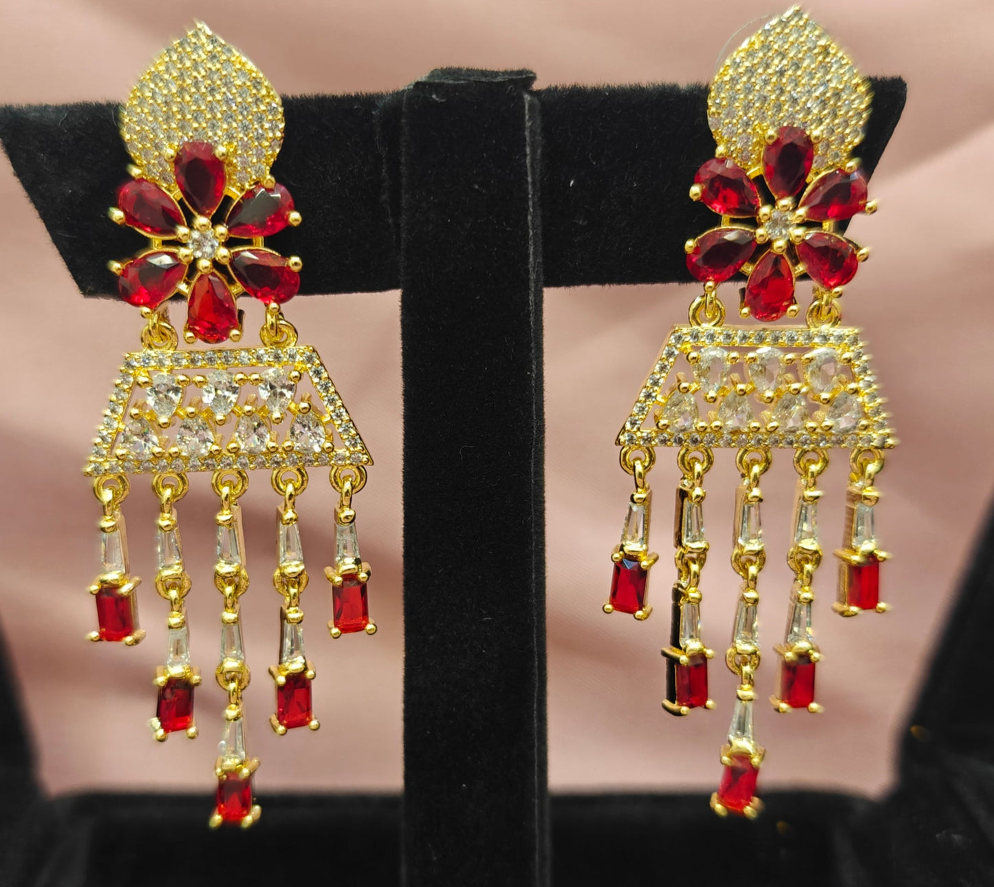 Stylish designer/Party Earrings - Red