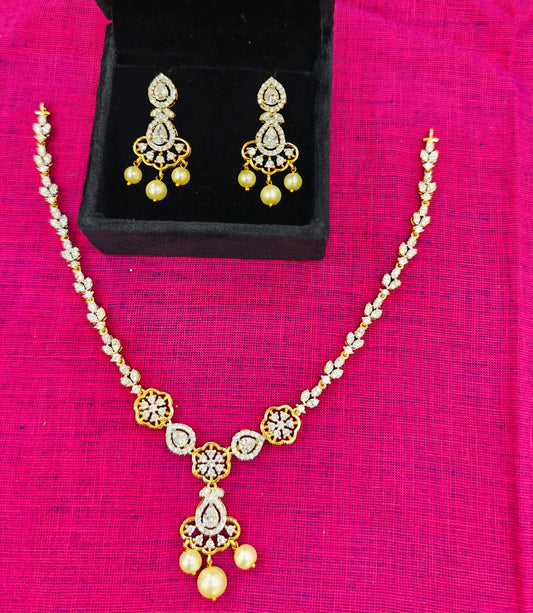 Diamond look statement Designer Necklace set
